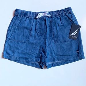 NWT Nautical Girls Size 8 Linen Denim Shorts New